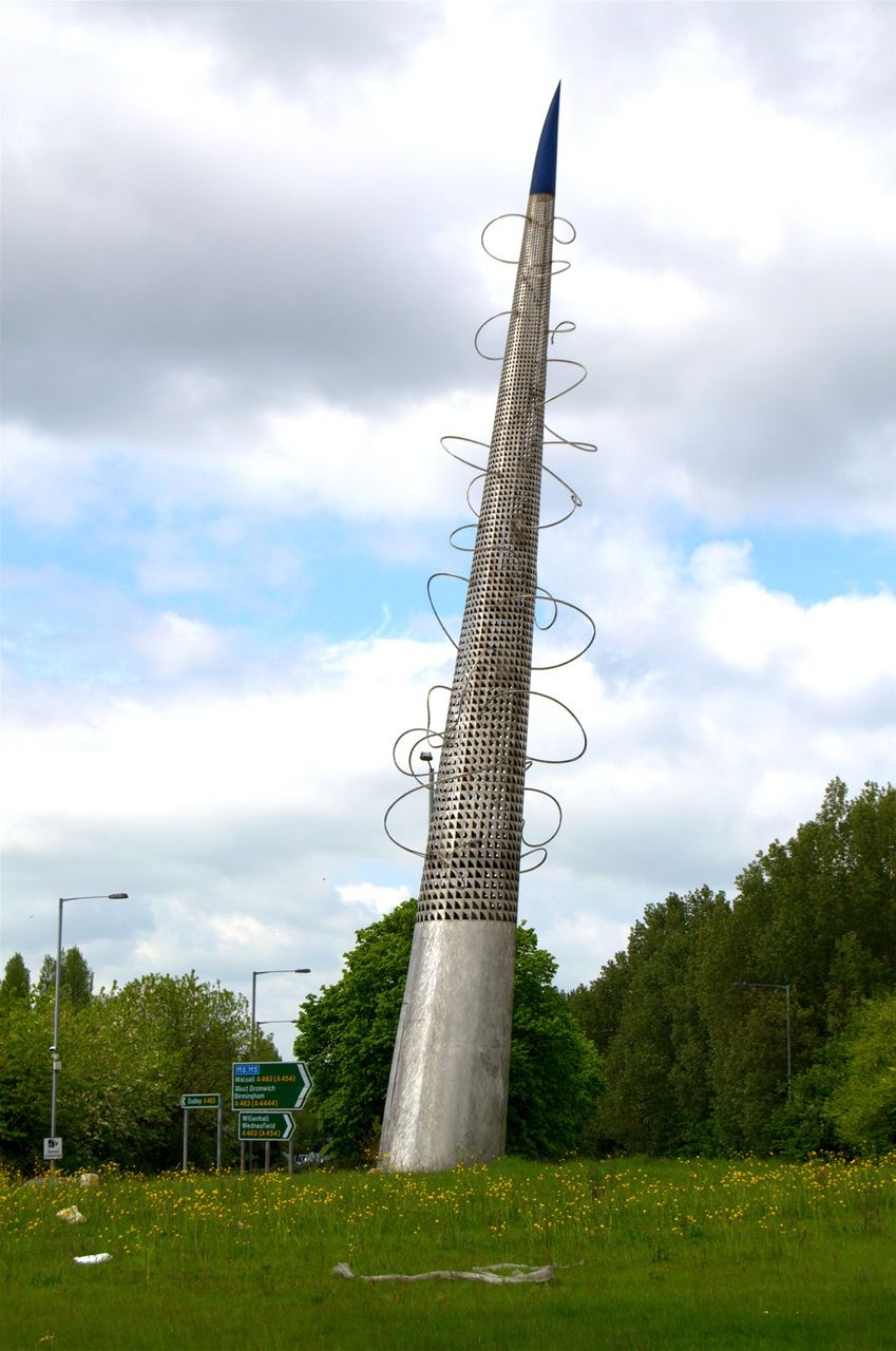 Vulcan rd roundabout. Tower of Light, designed by Eilis O'Connell